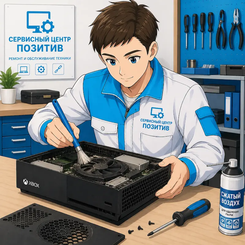 Чистка игровой приставки от пыли и замена термопасты в Балахне