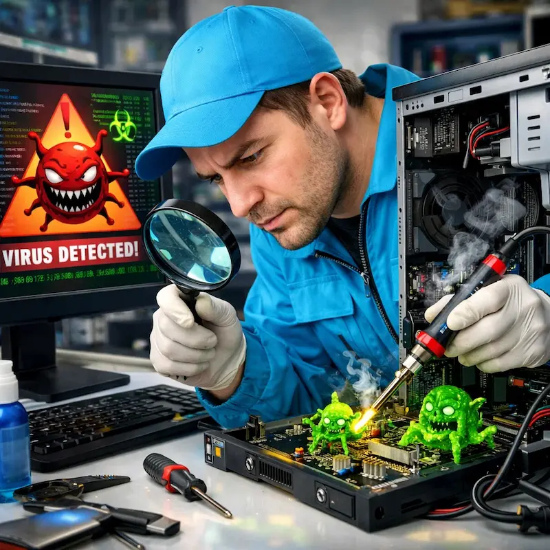 Вылечить компьютерный вирус в Балахне